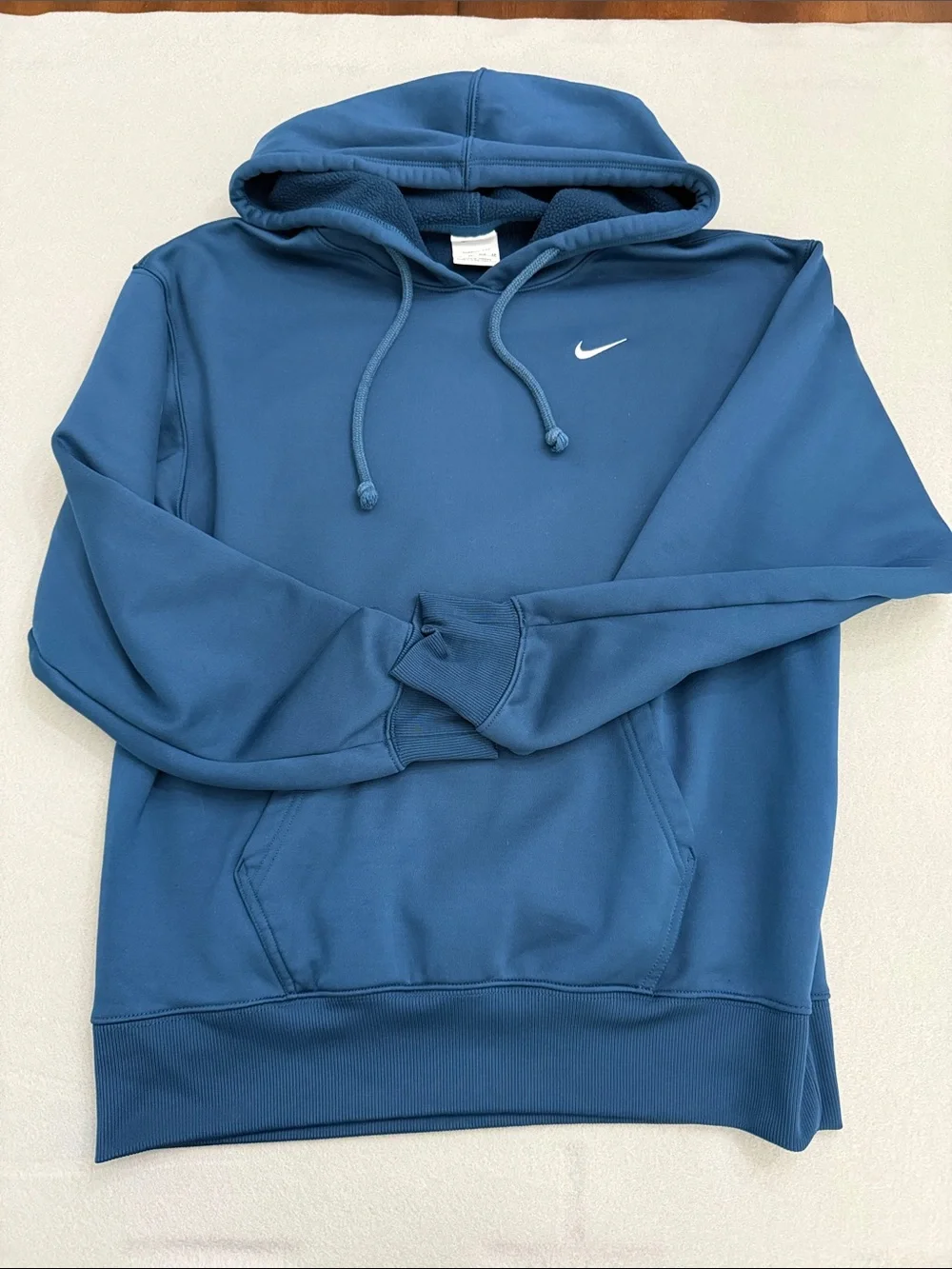 Nike Woman’s Dark Teal Blue Pullover Hoodie with White Swoosh Size XSmall